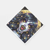 Comic Book Style Vampire Halloween Party Servet (Hoek)