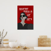 Comic Book Style Vrouw  Camp Poster (Keuken)