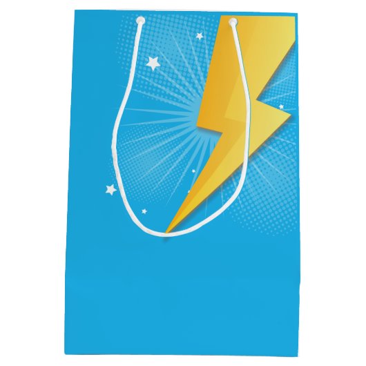 Comic Book Super Hero Birthday Boom Medium Cadeauzakje (Achterkant)