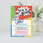 Comic Book Superheld Baby shower Uitnodiging (Staand voorkant)