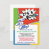 Comic Book Superheld Baby shower Uitnodiging (Voorkant / Achterkant)