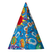 Comic Book Superheld Birthday Blue Feesthoedjes (Achterkant)