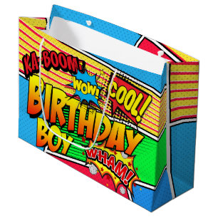 Comic Book Superheld Birthday Party Custom Large Cadeautasje