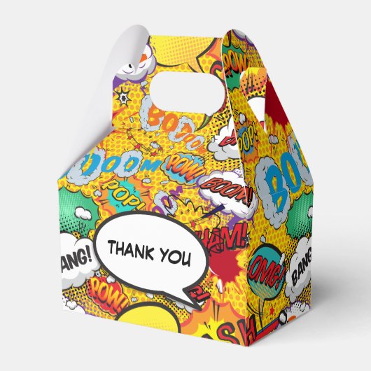 Comic Book Superheld Birthday Party Favor Box Bedankdoosjes (Achterkant)