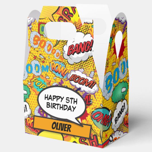 Comic Book Superheld Birthday Party Favor Box Bedankdoosjes (Geopend)
