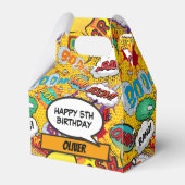 Comic Book Superheld Birthday Party Favor Box Bedankdoosjes (Voorkant Zijde)