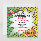 Comic Book Superheld Birthday Party-fotokaart Kaart (Achterkant)