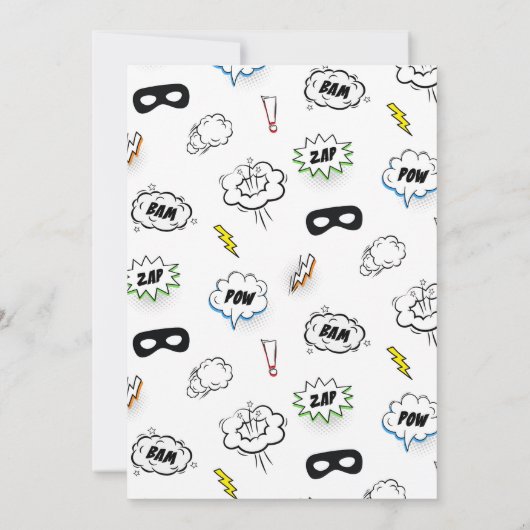 Comic Book Superheld Birthday Uitnodiging (Achterkant)