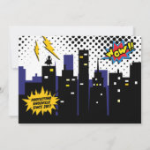  Comic Book Superheld Birthday Uitnodiging (Achterkant)