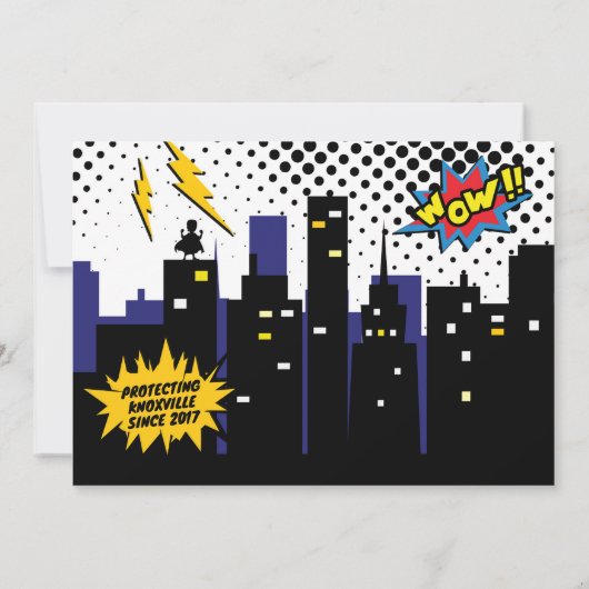  Comic Book Superheld Birthday Uitnodiging (Achterkant)