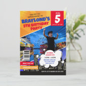 Comic Book Superheld Birthday Uitnodiging (Staand voorkant)