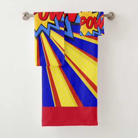 Comic Book Superheld Kapow! Dataset Bad Handdoek (Insitu)
