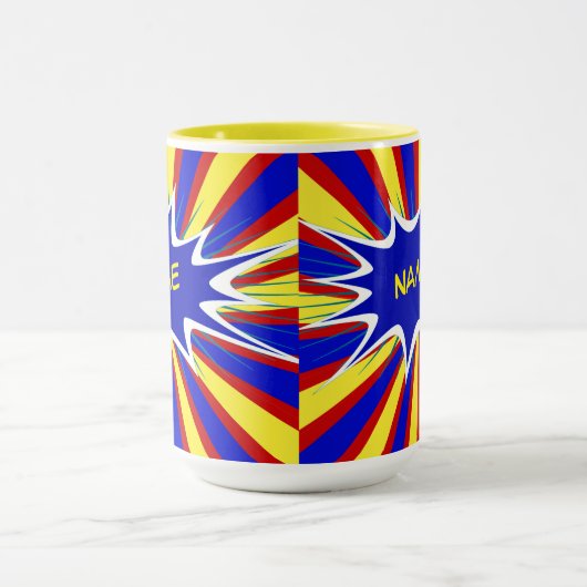 Comic Book Superheld Personal Name Coffee Mok (Midden)