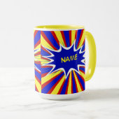 Comic Book Superheld Personal Name Coffee Mok (Voorkant rechts)