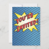 Comic Book Superheld Photo Insert Birthday Party Kaart (Achterkant)