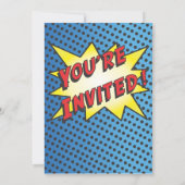 Comic Book Superheld Photo Insert Birthday Party Kaart (Achterkant)