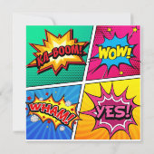 Comic Book Superheld Save the Date (Achterkant)