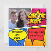 Comic Book Superheld Save the Date (Voorkant)