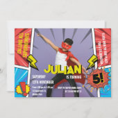 Comic Book Superhero 5th Boys Verjaardag Kaart (Voorkant)