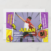 Comic Book Superhero 5th Boys Verjaardag Kaart (Voorkant)