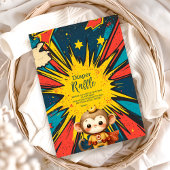 Comic Book Superhero Boy Baby Showe Diapper Raffle Informatiekaartje