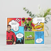 Comic Book Superhero Boy baby shower Kaart (Staand voorkant)