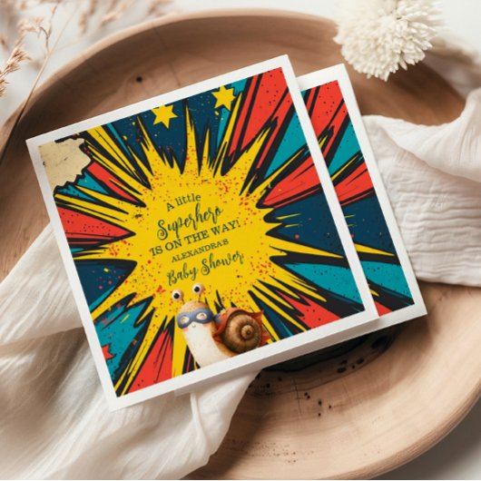 Comic Book Superhero Boy Baby shower Servet