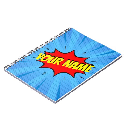 Comic Book Superhero Custom Spiral Notitieboek (Linkerzijde)