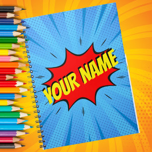 Comic Book Superhero Custom Spiral Notitieboek