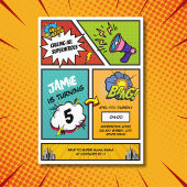 Comic Book Superhero Unieke Jongen Verjaardag Kaart