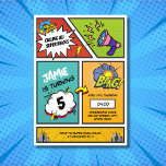 Comic Book Superhero Unieke Jongen Verjaardag Kaart<br><div class="desc">Maak je klaar om de superheld te ontketenen met onze unieke Boys' Birthday Invitation die de opwinding van strips tot leven brengt! Geïnspireerd door de spannende avonturen van superhelden, is deze uitnodiging allesbehalve gewoon, ontworpen om het podium te vormen voor een episch feest als geen ander. Met gedurfde, levendige kleuren...</div>