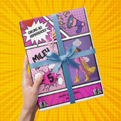 Comic Book Superhero Unieke Verjaardag van het Mei Cadeaupapier