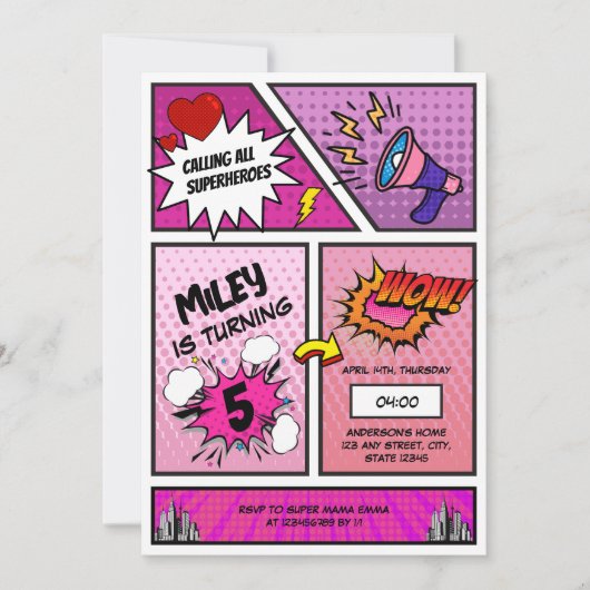 Comic Book Superhero Unieke Verjaardag van het Mei Kaart (Voorkant)