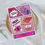 Comic Book Superhero Unieke Verjaardag van het Mei Kaart<br><div class="desc">Maak je klaar om je innerlijke superheldin te ontketenen met onze Girls' Superhero Birthday Invitation, waar kracht en stijl op de meest schattige manier samenkomen! Geïnspireerd door de actievolle wereld van superhelden en doordrenkt met de charme van roze en paarse tinten, is deze uitnodiging een must-have voor het verjaardagsbash van...</div>