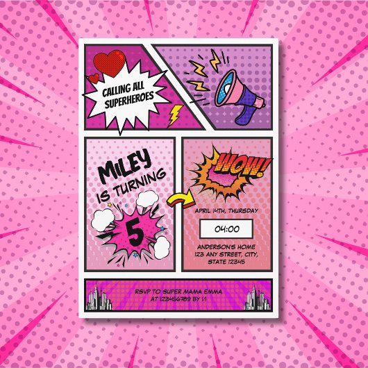 Comic Book Superhero Unieke Verjaardag van het Mei Kaart