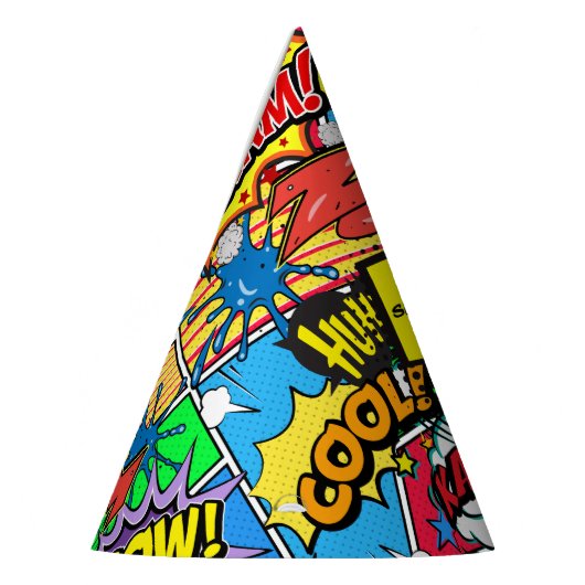 Comic Book Superhero Verjaardagsfeestje op maat Feesthoedjes (Links)