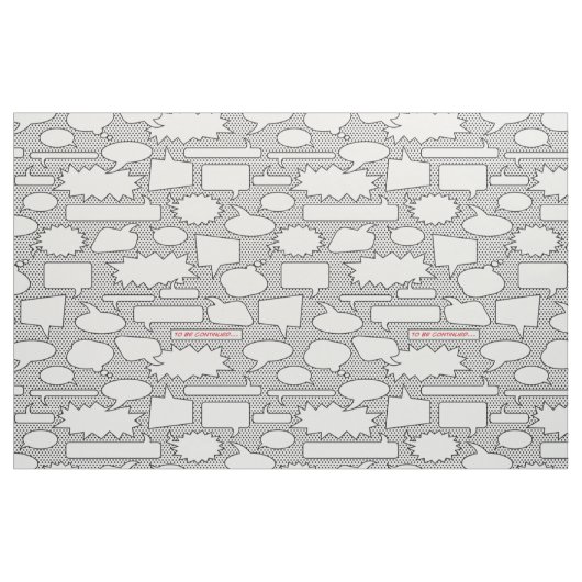 Comic Book Talk Bubbles Fabric Stof (Fat Quarter)