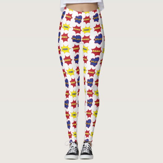 Comic Book Text Bubbles Leggings (Voorkant)