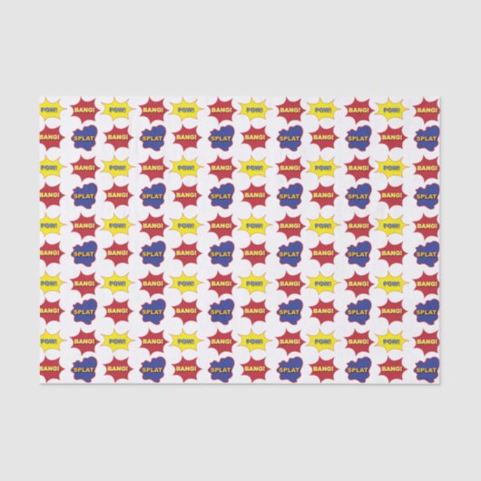 Comic Book Text Bubbles Patroon Tissuepapier (Voorkant)