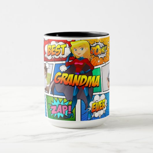 Comic Book van superheld Grandmoeders Day Mok (Midden)