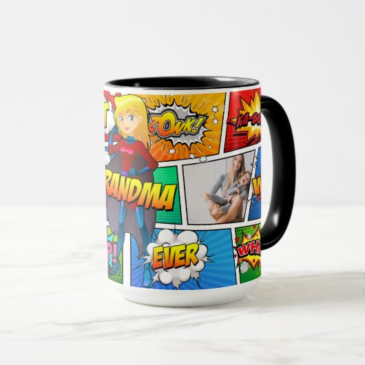 Comic Book van superheld Grandmoeders Day Mok (Voorkant rechts)