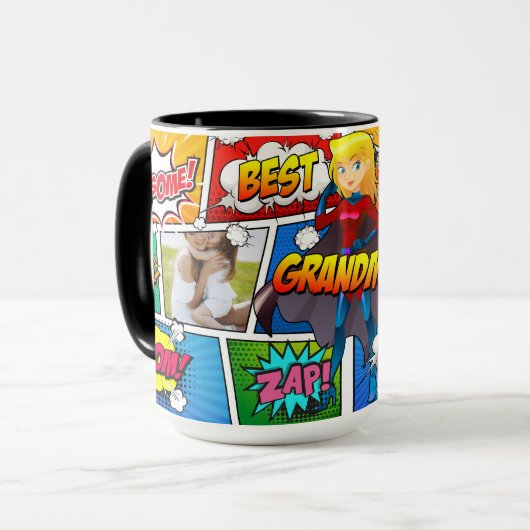 Comic Book van superheld Grandmoeders Day Mok (Voorkant links)