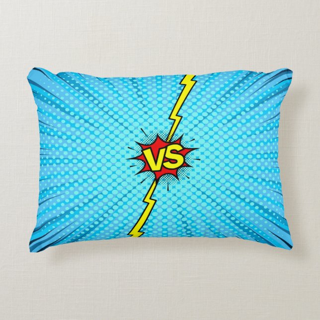 Comic book versus background, klassiek pop-art sty accent kussen (Voorkant)