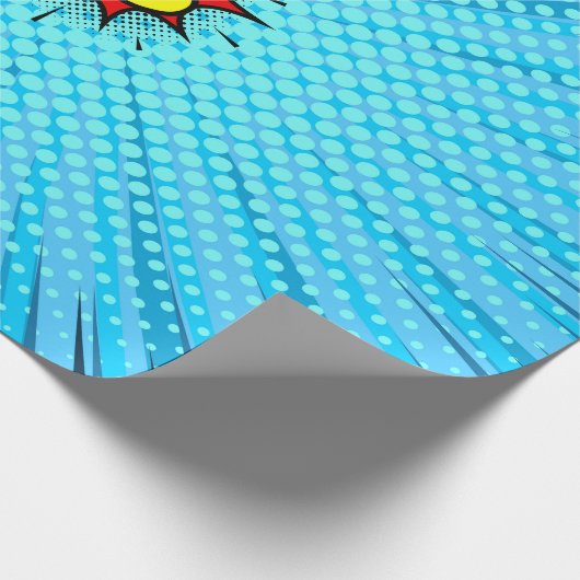 Comic book versus background, klassiek pop-art sty cadeaupapier (Hoek)