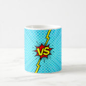 Comic book versus background, klassiek pop-art sty koffiemok (Center)