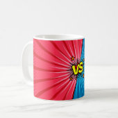 Comic book versus background, klassiek pop-art sty koffiemok (Voorkant links)
