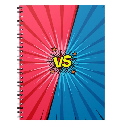 Comic book versus background, klassiek pop-art sty notitieboek (Voorkant)