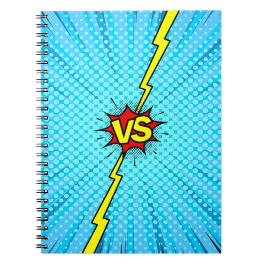 Comic book versus background, klassiek pop-art sty notitieboek (Voorkant)