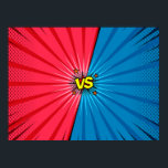 Comic book versus background, klassiek pop-art sty poster<br><div class="desc">Comic book versus background, klassiek pop-art stijl, superheldengevecht intro, halftone print texture pop, kunst, achtergrond, komiek, superheld, cartoon, versus, held, boek, grafisch ontwerp, actie, poster, gevecht, retro, pictogram, element, halftone, decor, oorlog, vintage, illustratie, retro, </div>