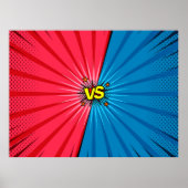 Comic book versus background, klassiek pop-art sty poster (Voorkant)